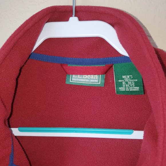 LL Bean Full Zip Fleece XL Burgundy - Picture 3 of 5